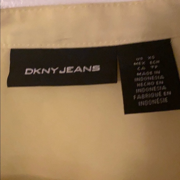 DKNY Jeans yellow surplice wrap blouse XS - Picture 6 of 9